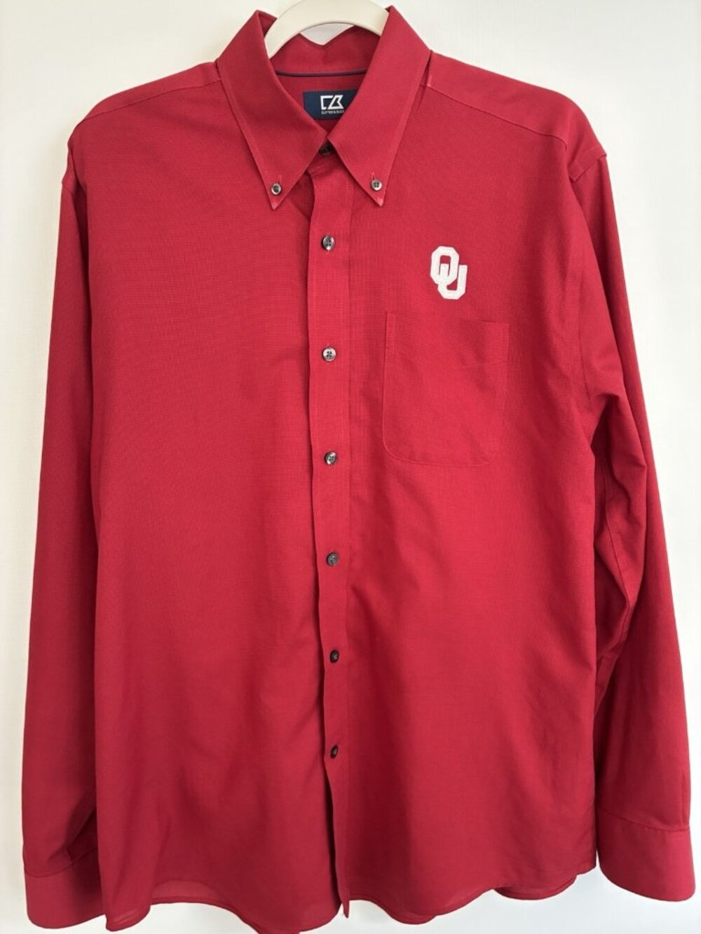 Cutter Buck OU Oklahoma Sooners Mens 2XL Red Easy Care Dress Shirt LS MCW01711